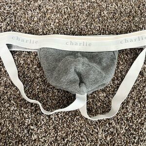 Charlies White and Gray Men's Jockstrap